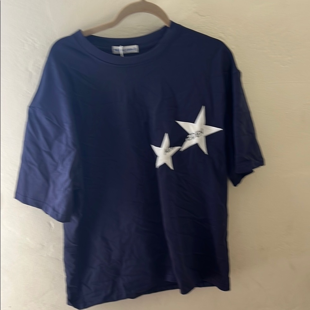 Navy Blue T-Shirt with Star Design